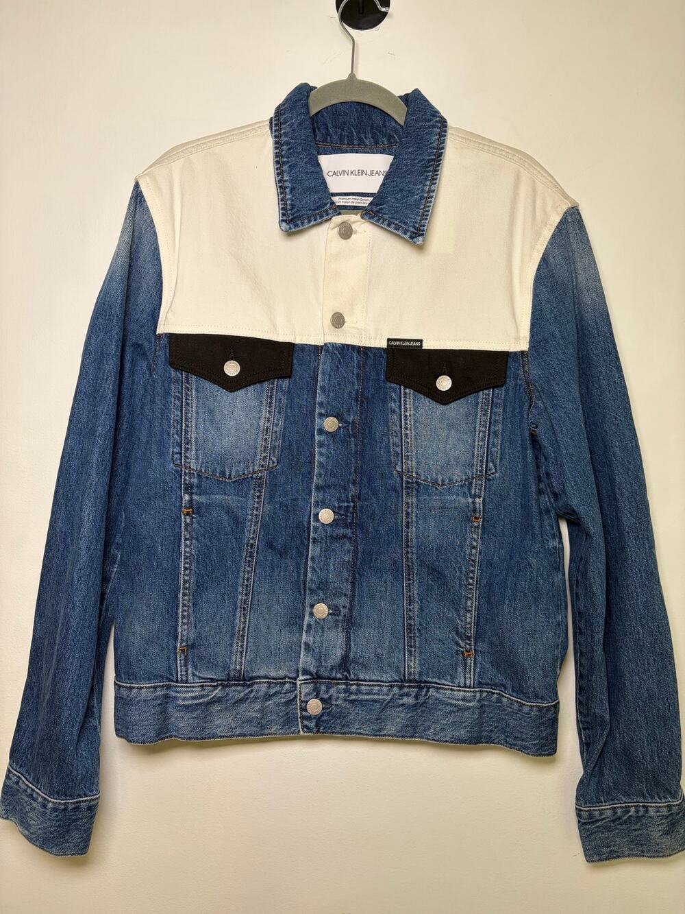 Calvin Klein Jeans × Raf Simons NWT Colorblock Denim Trucker Jacket - Size M